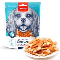 Chicken Jerky & Calcium Bone Twists  - 100g - Wanpy